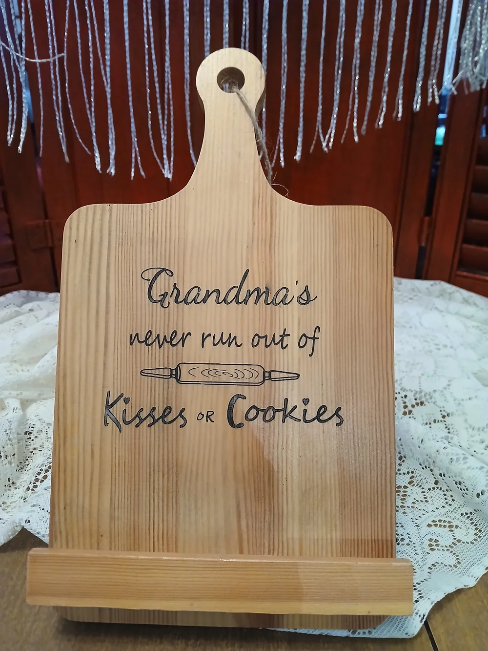 Wooden Recipe Stand - Natural Wood